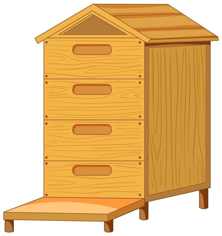 Vector gratuito colmena de madera con tema de miel