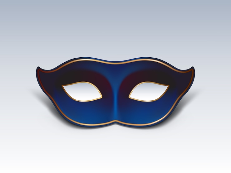 Vector gratuito colombina máscara facial 3d vector realista icono