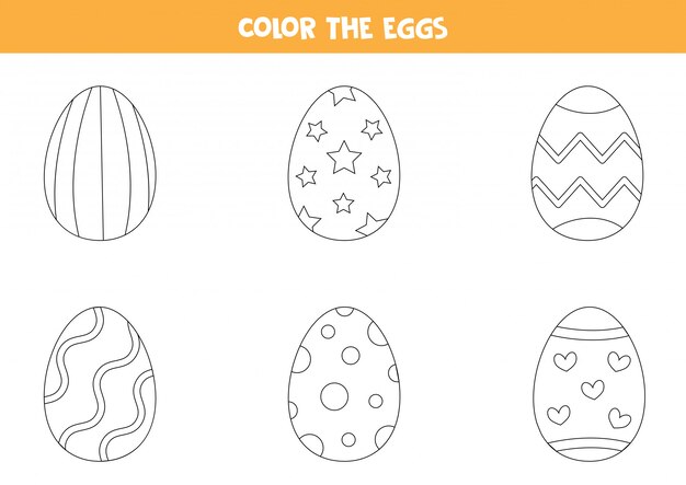 Color De Dibujos Animados Huevos De Pascua Pagina Para Colorear