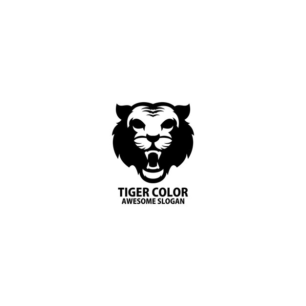 color de diseño de logotipo de cabeza de tigre