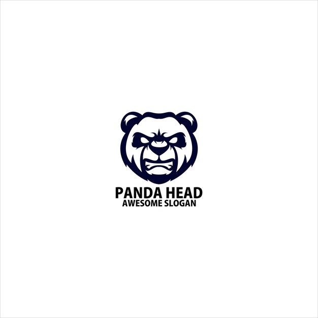 Vector gratuito color de línea de diseño de logotipo de cabeza de panda