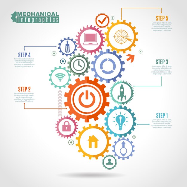 Color del mecanismo de infografía