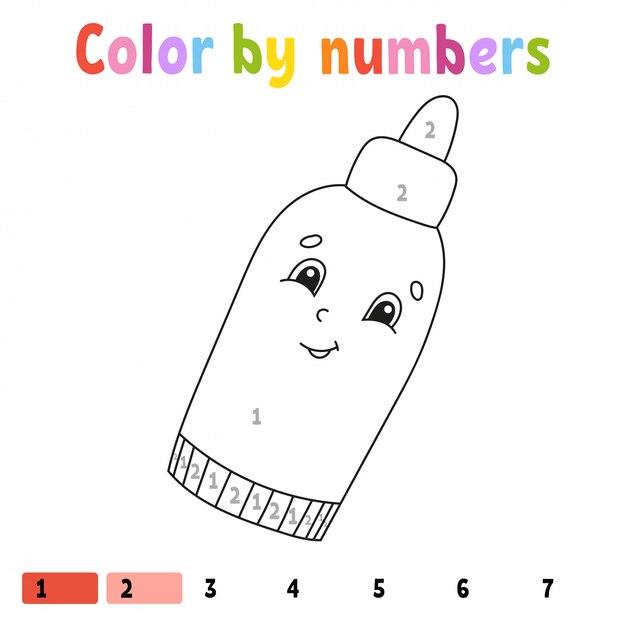 Color Por Numeros Libro Para Colorear Para Ninos Vector Premium