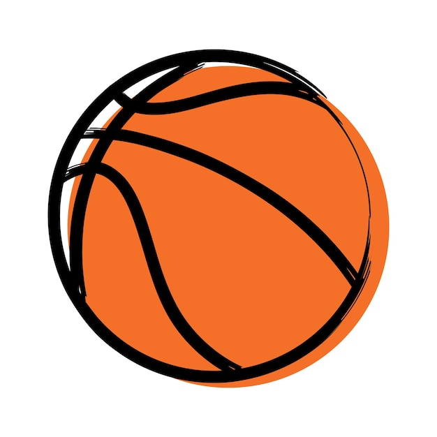 Vector gratuito el color del offset del baloncesto dibujado a mano