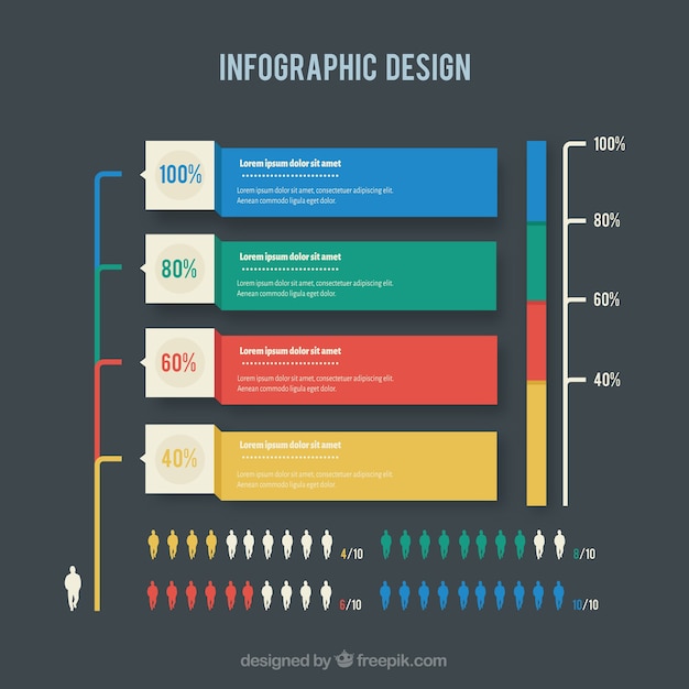 Vector gratuito colored banderas infográficas