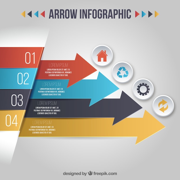 Colores flechas infografía