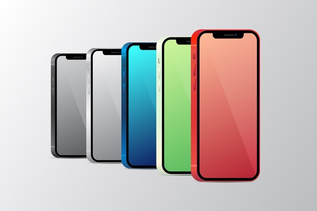 Colores oficiales realistas del smartphone