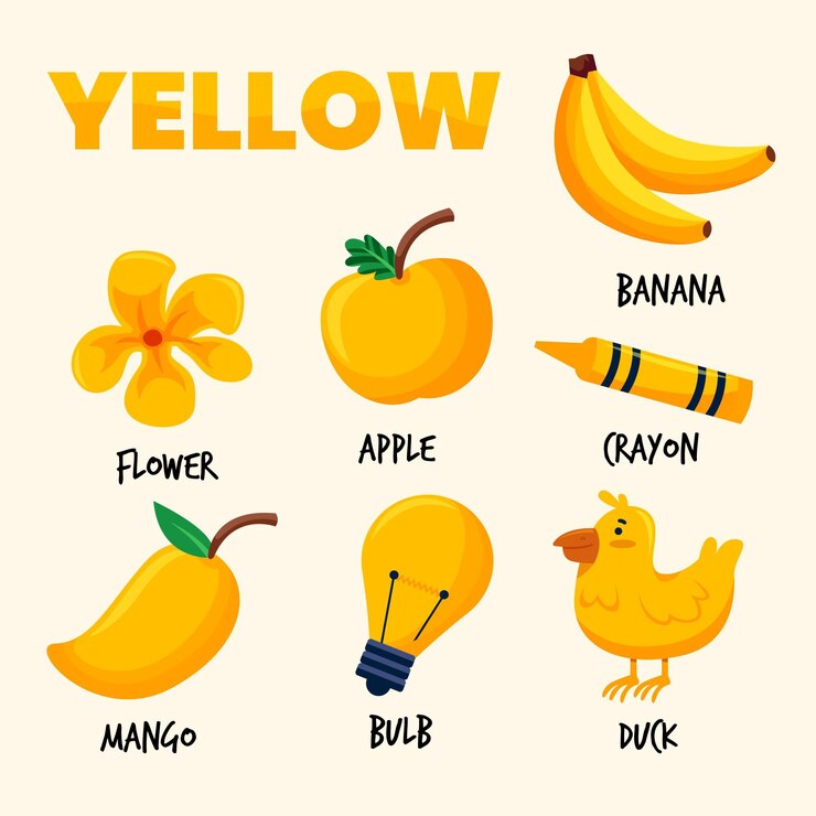 Vector gratuito colores y vocabulario en inglés