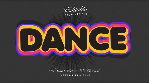 Colorfull Retro Dance 3D Efecto de texto en negrita