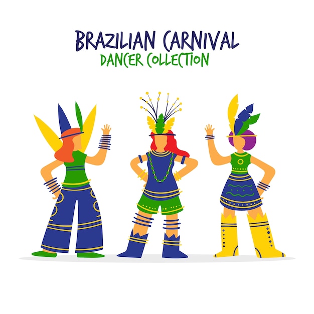 Colorida colección de bailarina de carnaval brasileño