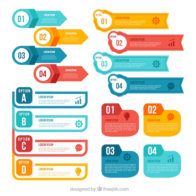 Colorida colección de elementos infográficos