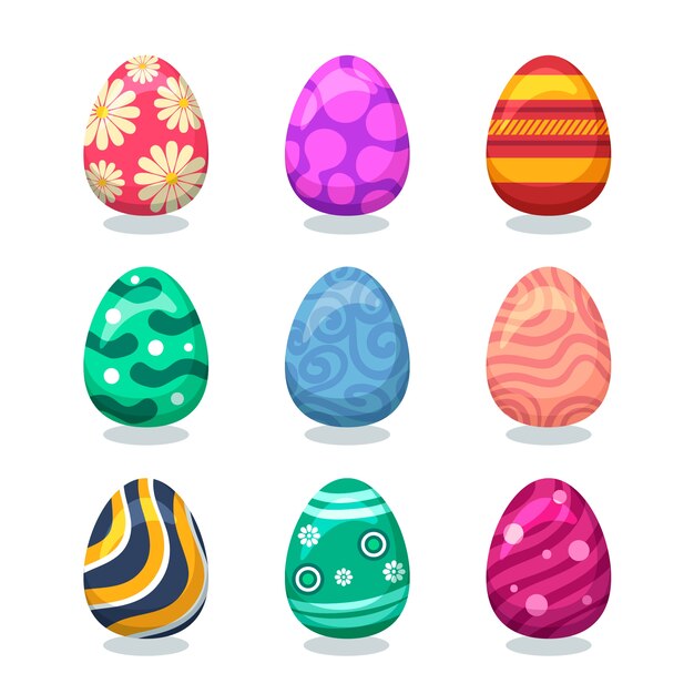 Colorida colección de huevos de pascua