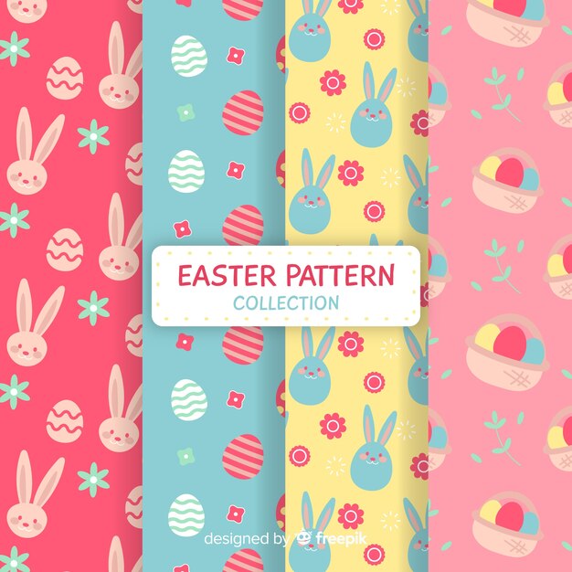 Colorida colección de patrones del día de pascua
