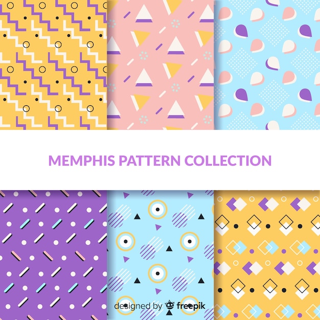 Colorida colección de patrones de memphis