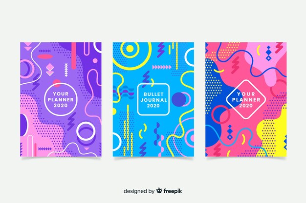 Colorida colección de portadas de memphis