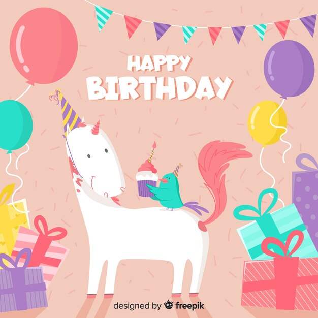 Colorida composición de cumpleaños con un estilo encantador