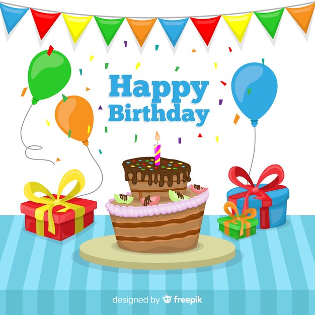 Colorida composición de cumpleaños con un estilo encantador