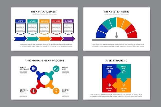 Vector gratuito colorida infografía de gestión de riesgos