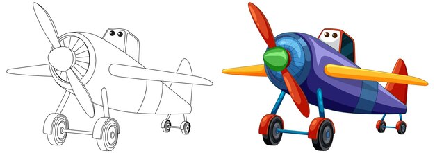 La colorida transformación de un avión de dibujos animados