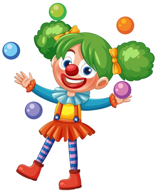 Las coloridas bolas de malabarismo del payaso en estilo vectorial