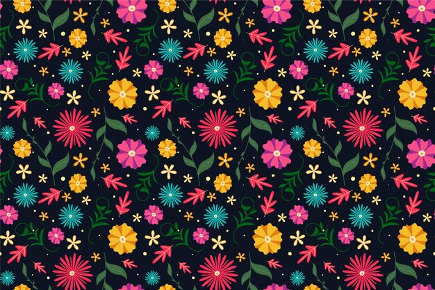 Coloridas flores ditsy imprimir fondo