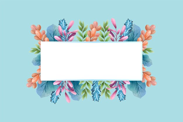 Coloridas flores de invierno con banner vacío