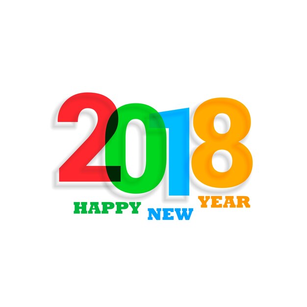 colorido año nuevo 2018 texto fondo