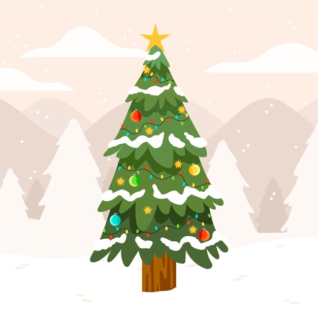 Colorido árbol de navidad 2d