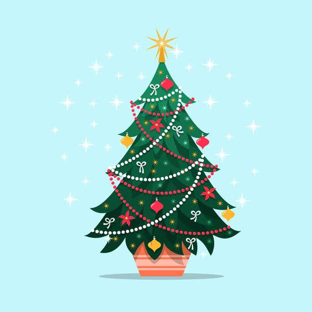 Colorido árbol de navidad vintage