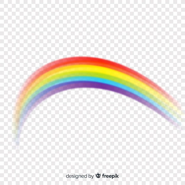 Colorido arcoíris curvado aislado sobre transparente
