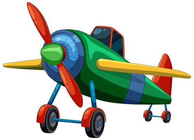El colorido avión de dibujos animados