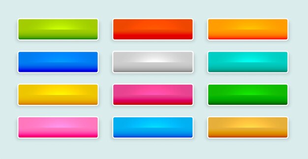 colorido y brillante botón de aplicación web signo en la colección
