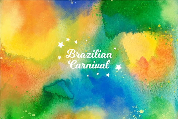 Colorido carnaval brasileño acuarela con estrellas