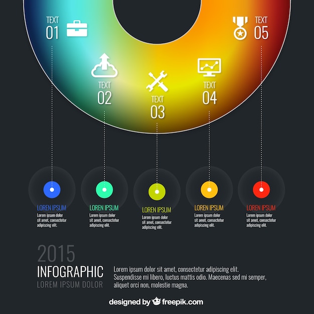 Vector gratuito colorido círculo infografía