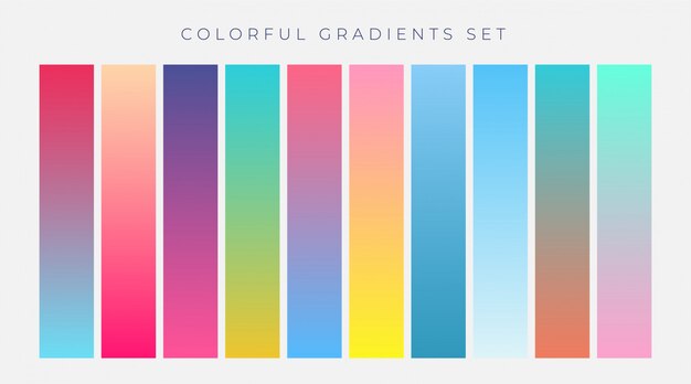 Colorido conjunto de ilustración vectorial degradados vibrante