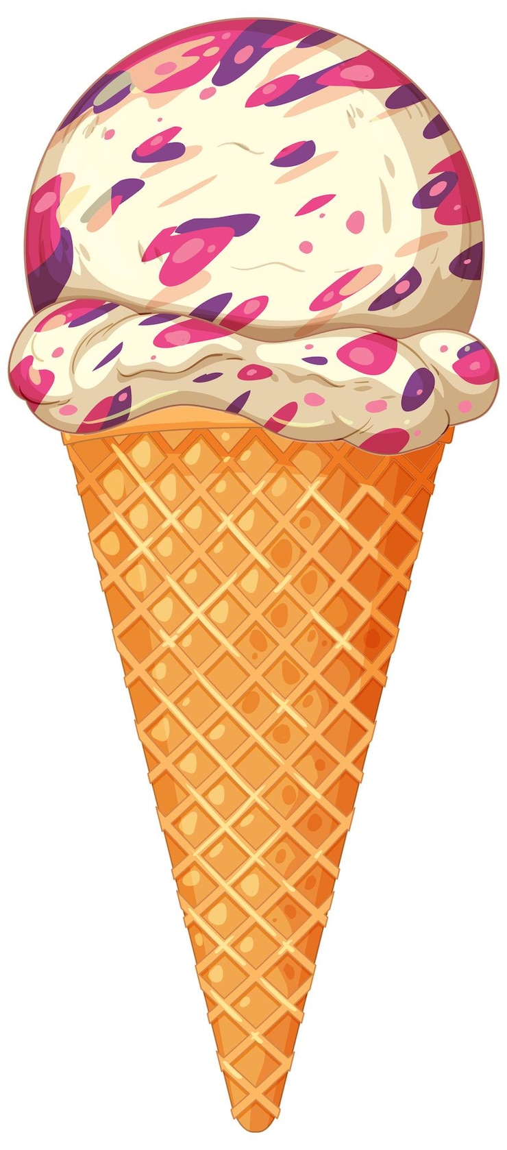 Vector gratuito el colorido delicioso cono de helado