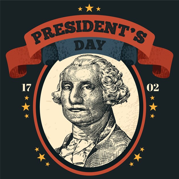 Colorido día del presidente vintage