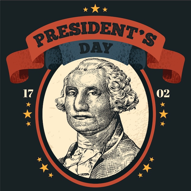 Colorido día del presidente vintage