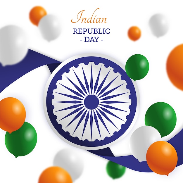 Colorido día de la república india en diseño plano