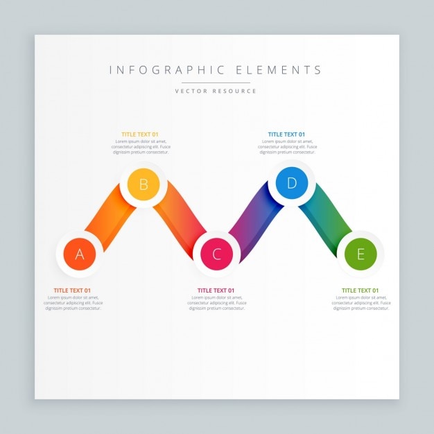 Colorido diseño ondulado de infografía