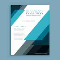 Vector gratuito colorido folleto abstracto con formas geométricas azules