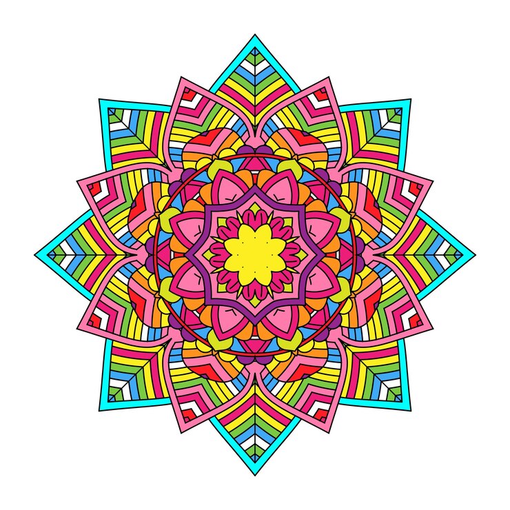 Vector gratuito el colorido fondo del diseño del mandala