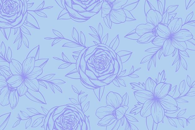 Vector gratuito colorido fondo floral dibujado a mano