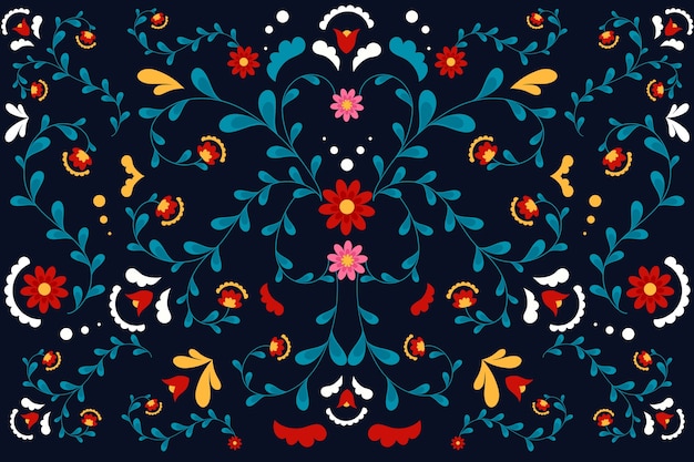 Colorido fondo mexicano en diseño plano