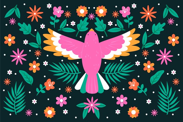 Colorido fondo mexicano en diseño plano