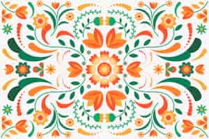 Vector gratuito colorido fondo mexicano con muchos detalles