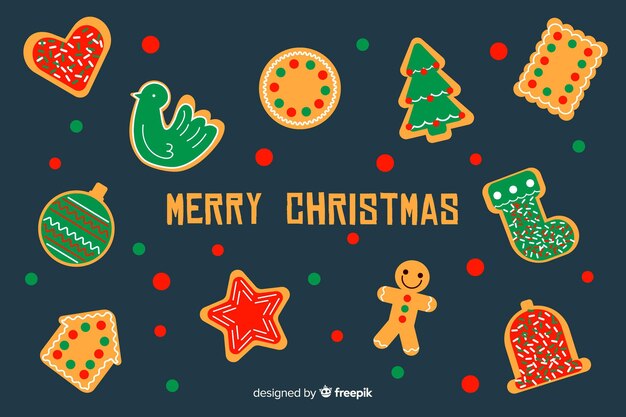 Colorido fondo de navidad en diseño plano