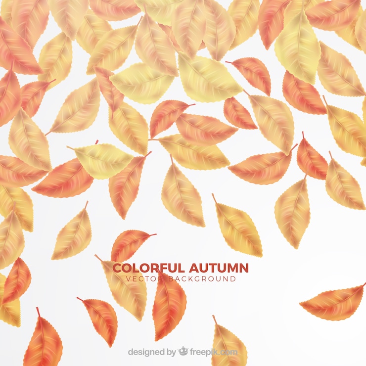 Vector gratuito colorido fondo otoñal con hojas