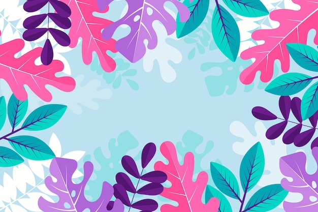 Vector gratuito colorido fondo de pantalla de verano con hojas