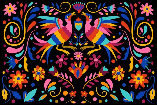 Colorido fondo plano mexicano